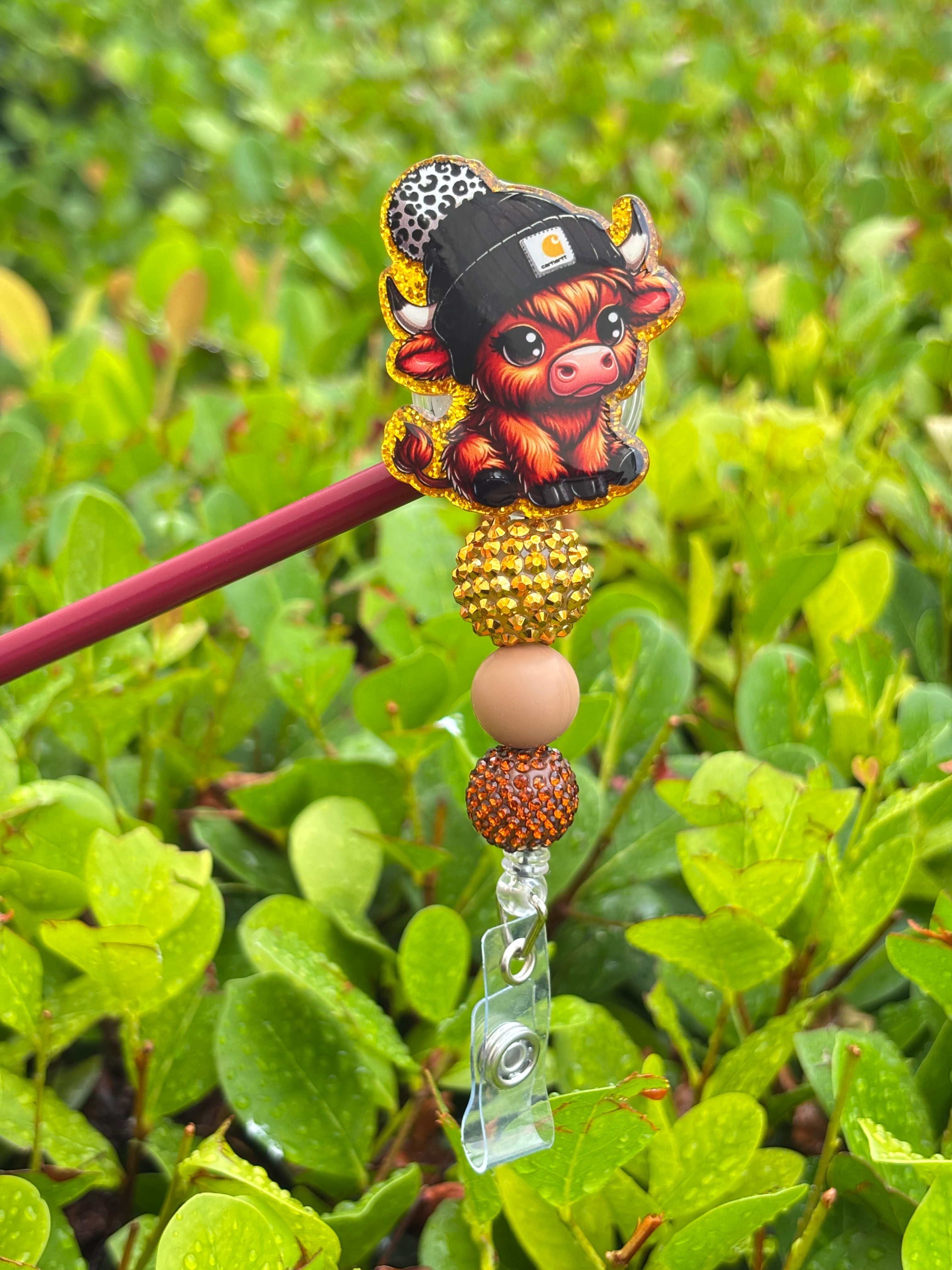 Beaded Badge Reel live claim