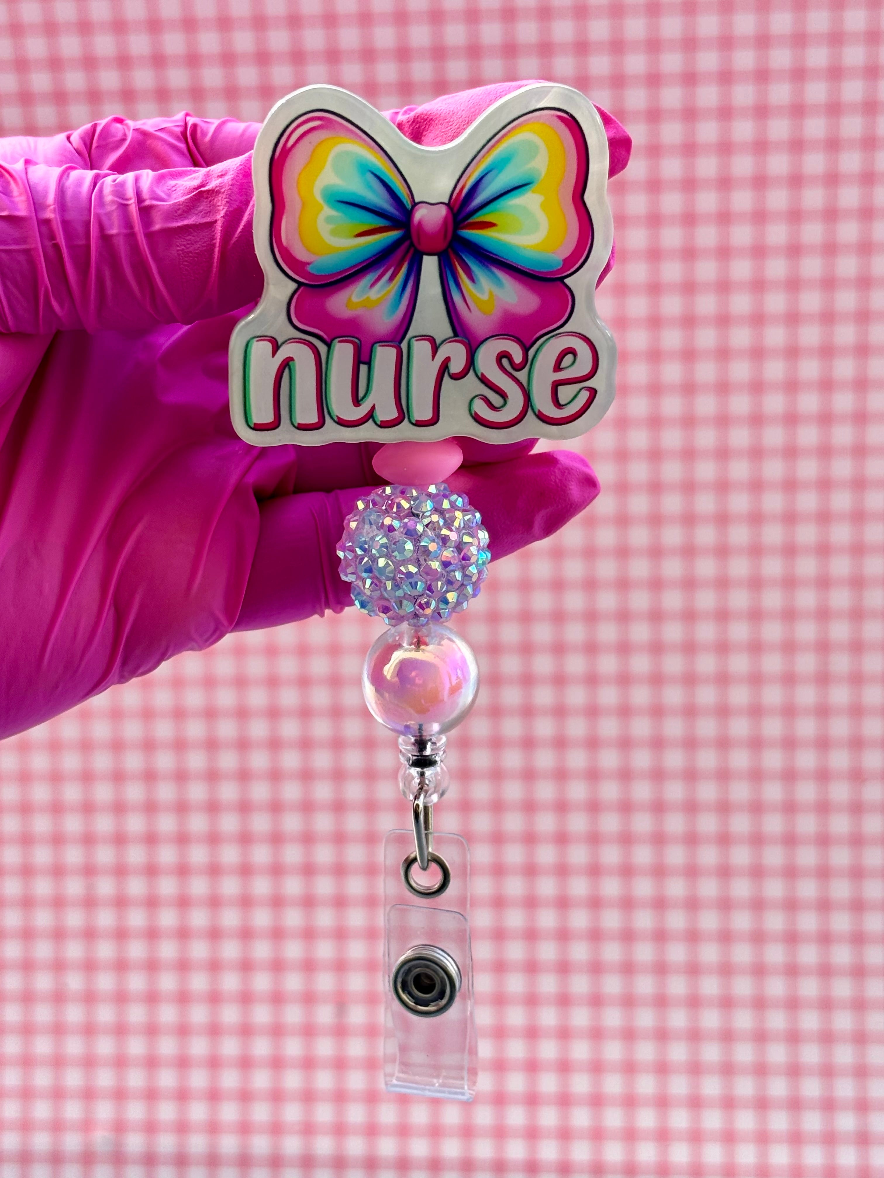 Nurse beaded badge reel