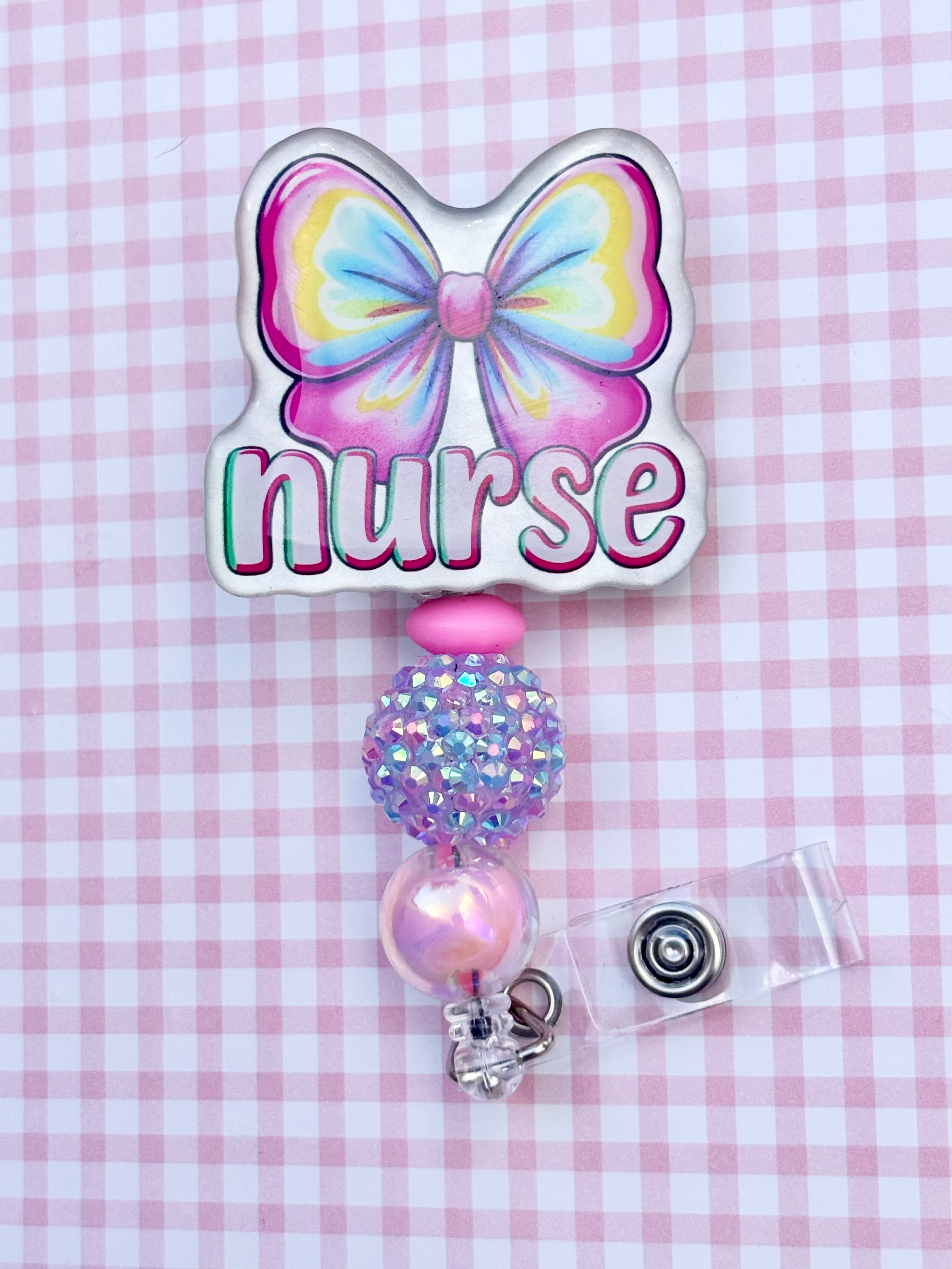 Nurse beaded badge reel