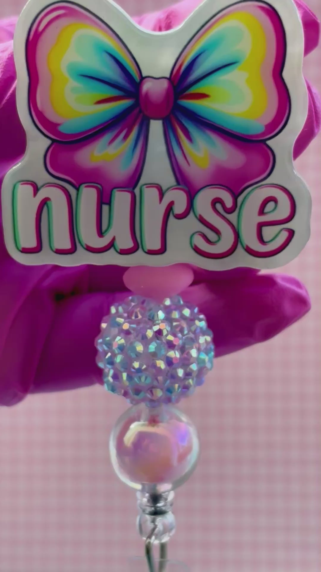Nurse beaded badge reel